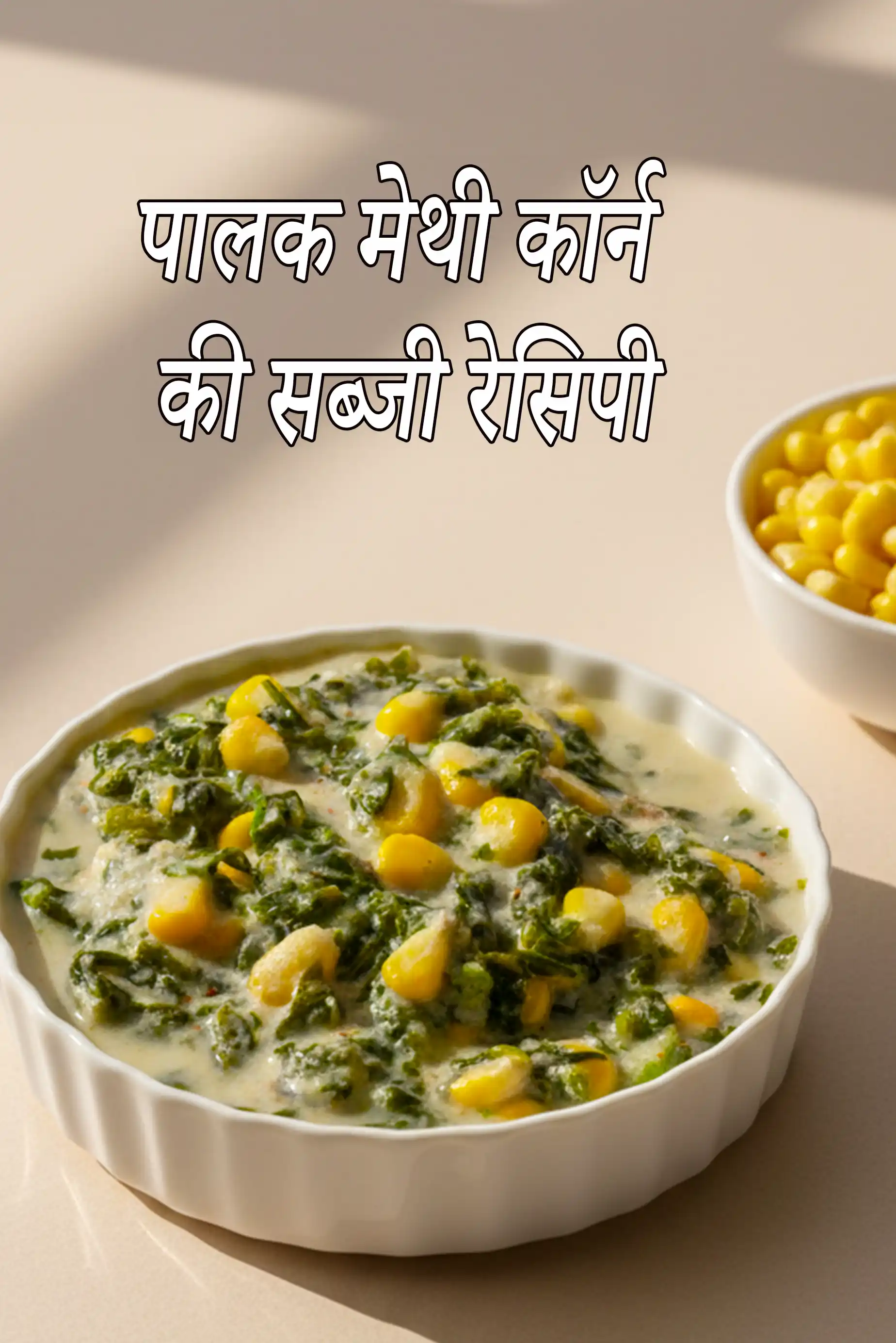 पालक मेथी कॉर्न की सब्जी रेसिपी | पालक मेथी मकाई | palak methi and corn sabzi in hindi |