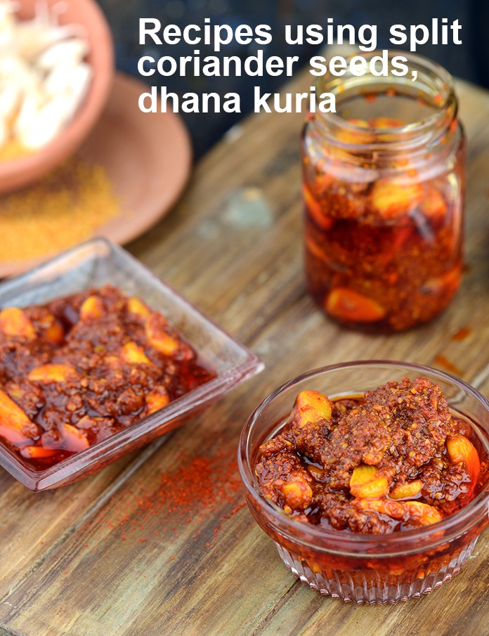 Recipes using  split coriander seeds