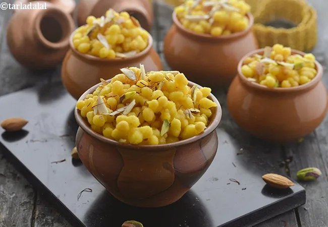 sweet boondi recipe | sweet boondi for festivals | meethi boondi | Gujarati style sweet boondi |