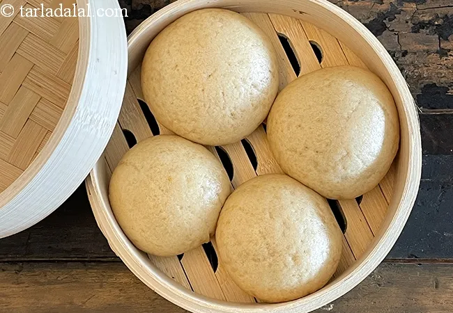 चाइनीज गेहूं के स्टीम्ड बन्स रेसिपी | स्वस्थ चीनी स्टीम्ड बन्स | मंटौ रेसिपी | Whole Wheat Chinese Steamed Buns