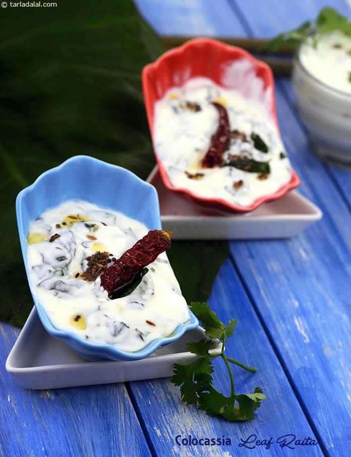 You can make delicious Colocassia Leaf Raita by combining it with curds, a dash of lemon juice, and an aromatic and flavourful tempering that enhances the subtle taste of the leaves.