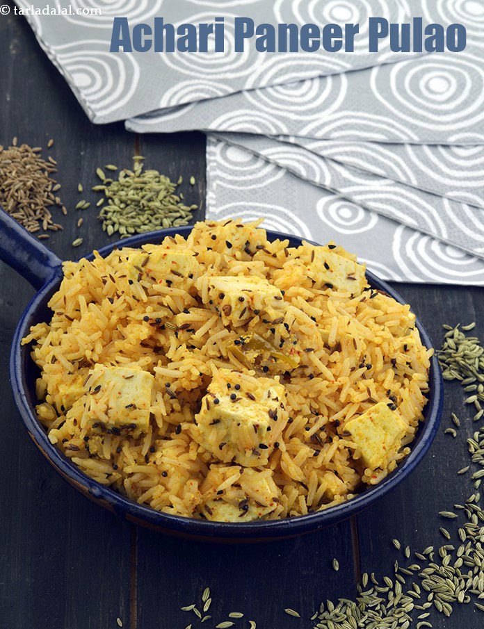 Achari Paneer Pulao Or How To Make Achari Cottage Cheese Rice Recipe