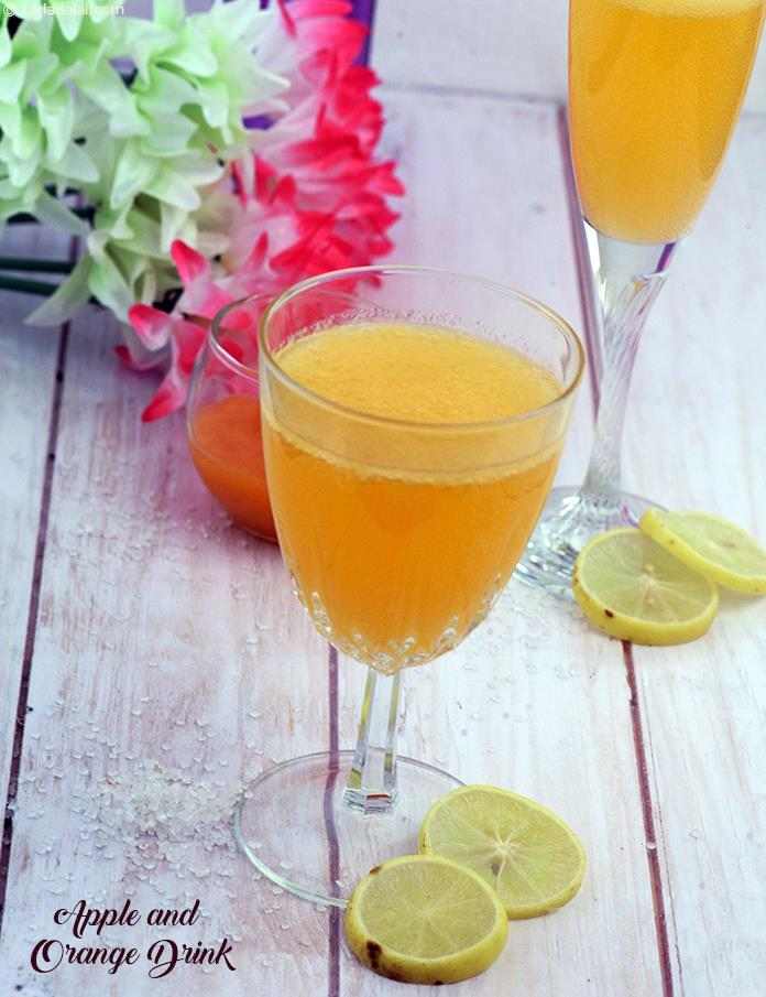 Apple and Orange Drink combines the juice of cooked apples with orange squash, lemonade and soda to make a fizzy refresher, perfect for a hot summer’s afternoon. 