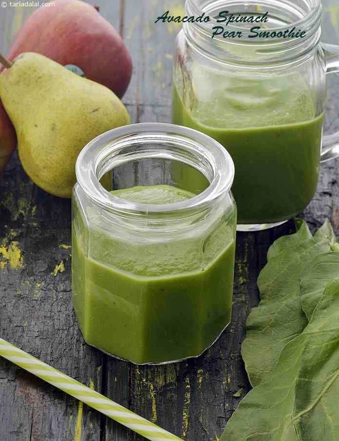 Avocado Spinach Pear Smoothie, Healthy Smoothie recipe