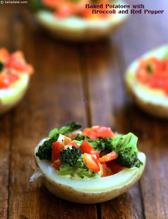 Baked Potatoes with Broccoli and Red Pepper,  the potato  with skin and broccoli  is a rich source of folic acid.  The cheese and cream add calcium to this dish and the red pepper is great for vitamin C.