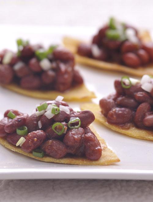 Baked Tortilla Chips with Tomato Bean Salsa