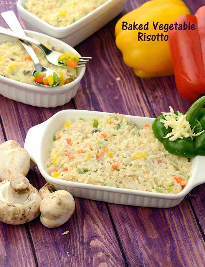 Baked Vegetable Risotto ( Protein Rich Recipe )