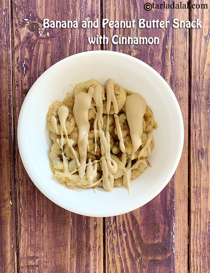 Banana and Peanut Butter Snack with Cinnamon
