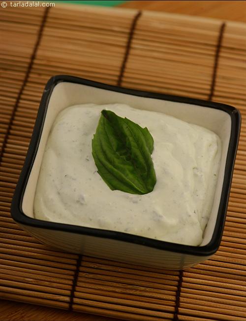 Basil Dressing, the distinctive taste and aroma of basil goes very well not just with veggie salads and wraps but fruit salads too. A simple combination of sour cream and basil leaves, the basil dressing can be prepared quite easily at home.
