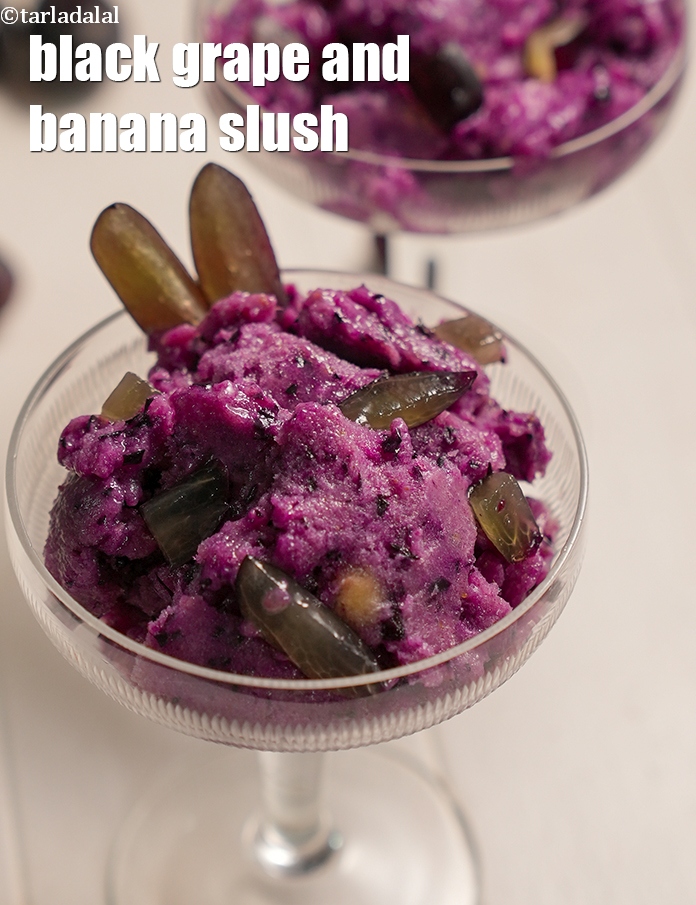 Black Grape and Banana Slush, Frozen Dessert