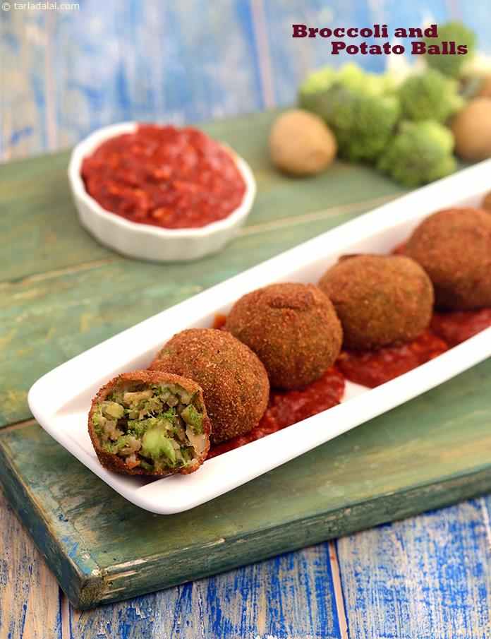 Broccoli and Potato Balls, the combination of broccoli, potatoes and other ingredients like garlic, ginger, green chillies and soya sauce makes it an interesting chinese starter.