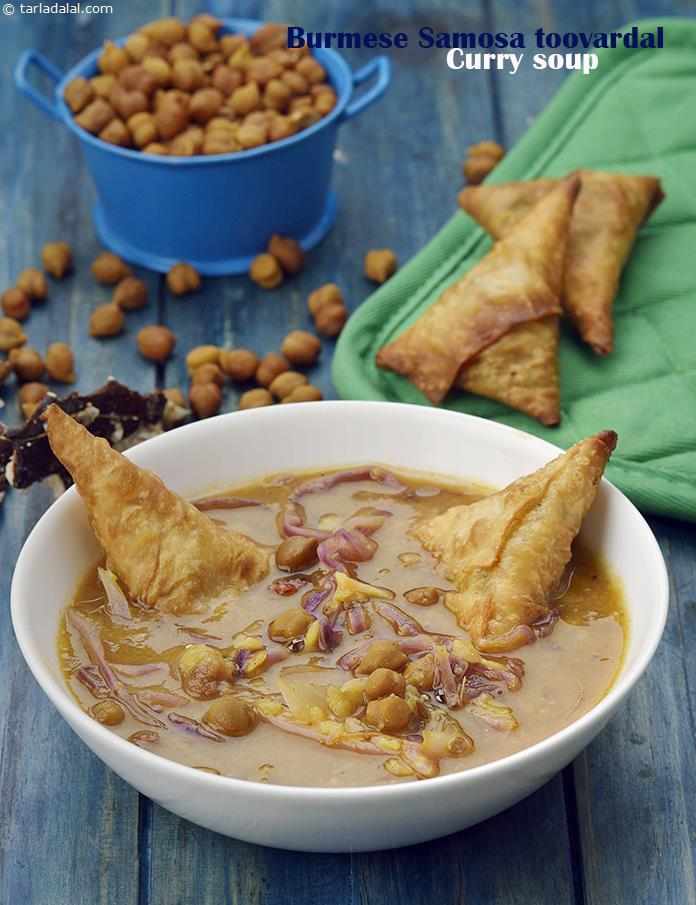 Burmese Samosa Toovar Dal Curry Soup