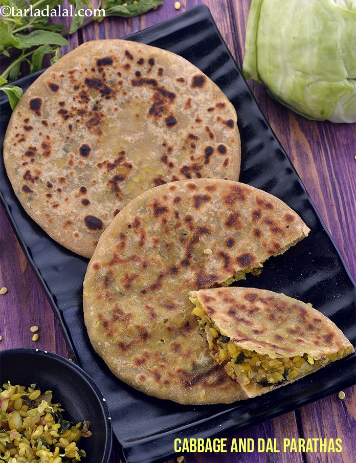 Cabbage and Dal Parathas