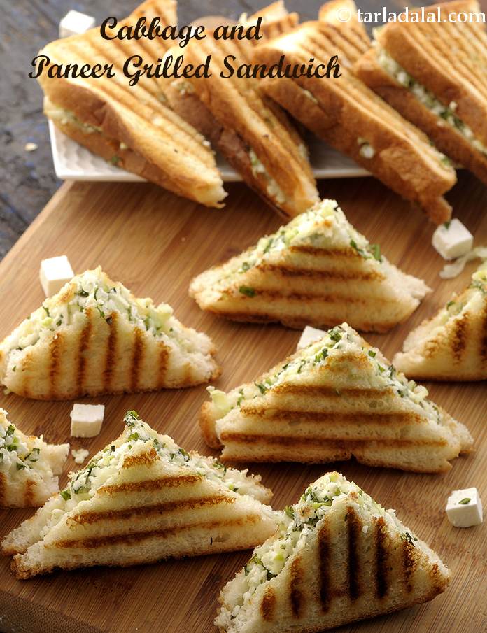Cabbage and Paneer Grilled Sandwich