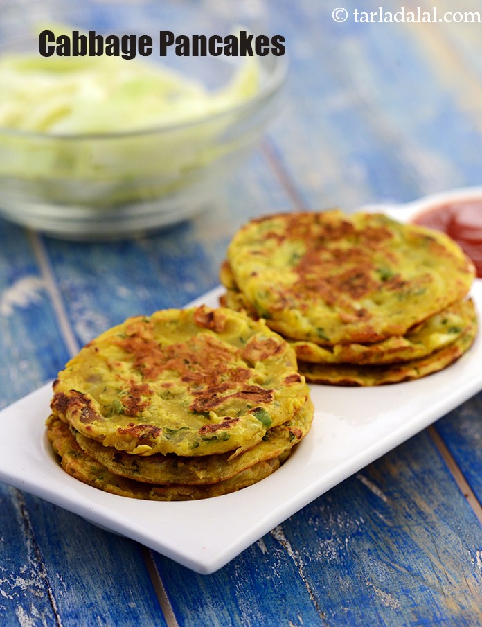 Cabbage Pancakes, Healthy Cabbage Besan Chilla