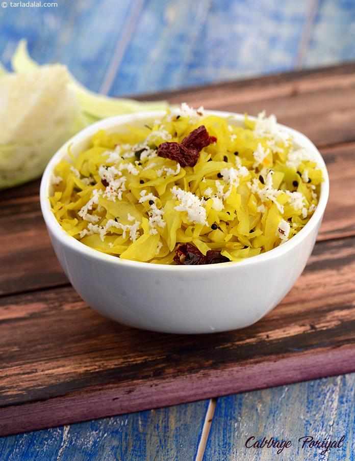 Cabbage Poriyal recipe, Indian Subzi Recipes