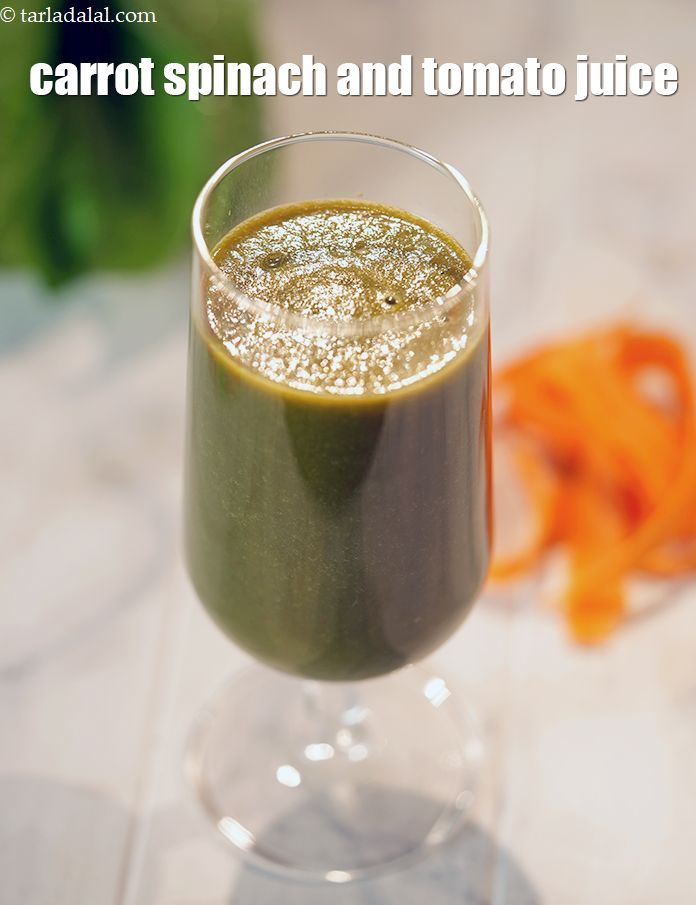 Calci Mix in A Glass, Calcium Rich Carrot Spinach and Tomato Juice