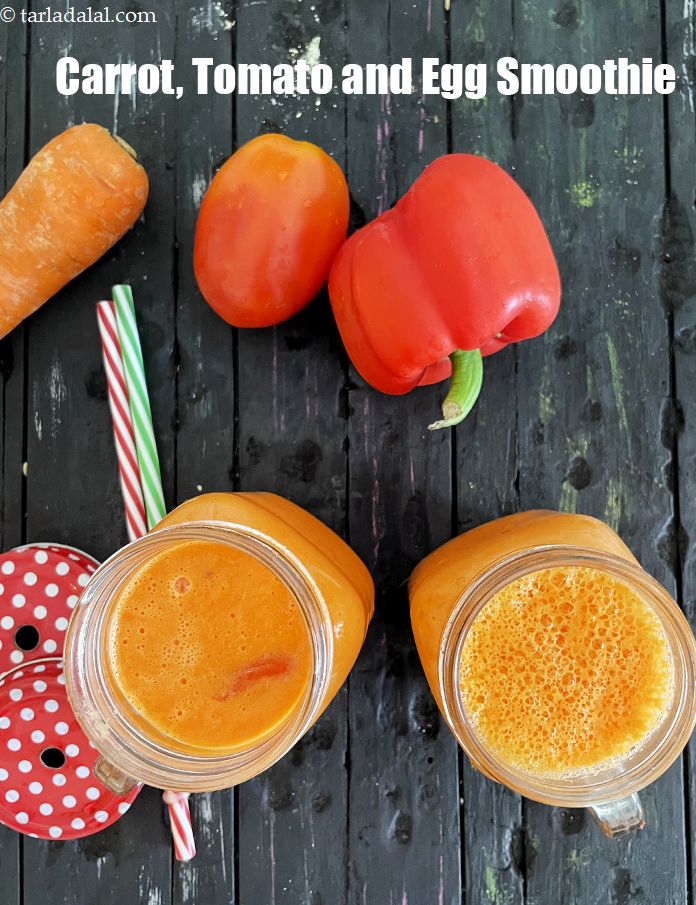Carrot, Tomato and Egg Smoothie
