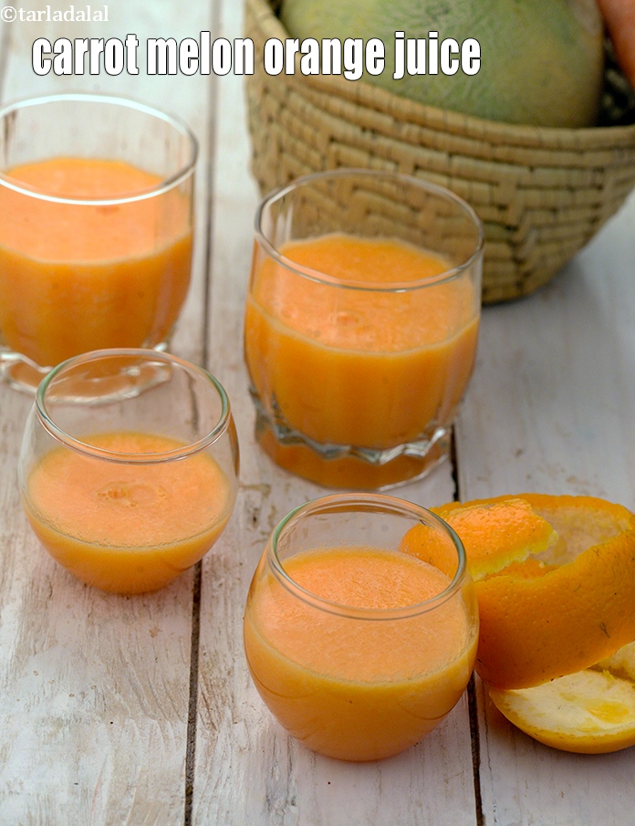 Carrot Melon Orange Juice, Kharbuja Gajar Santre ka Juice