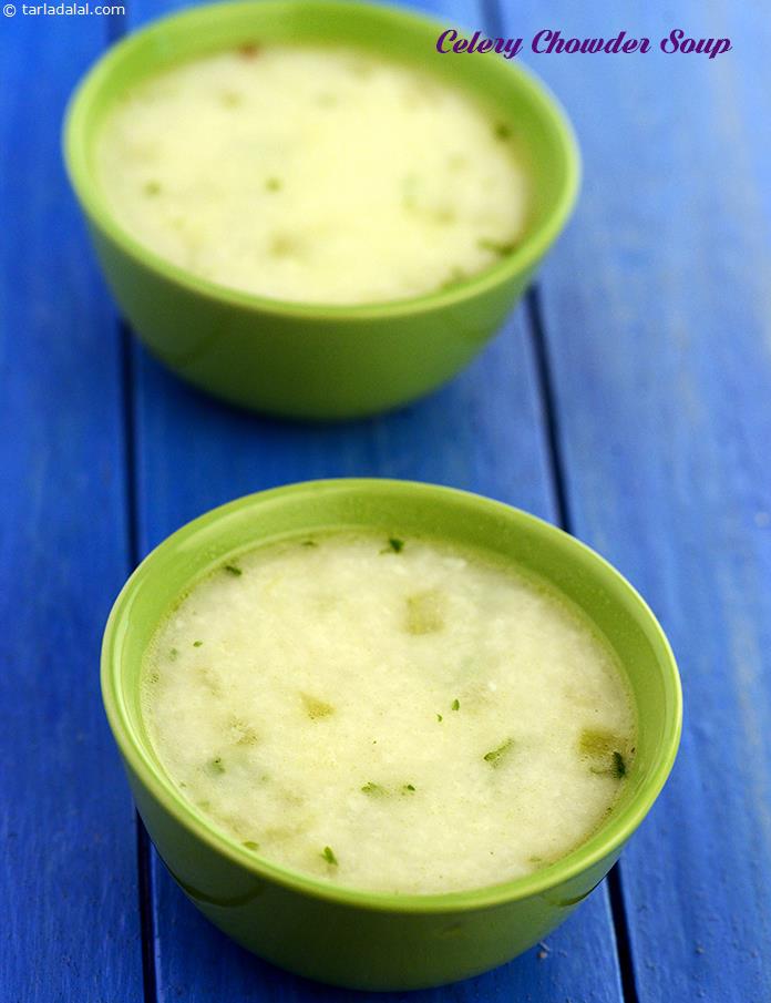 Celery Chowder Soup, a soup which satisfies the appetite. Serve with cheese, if you like.