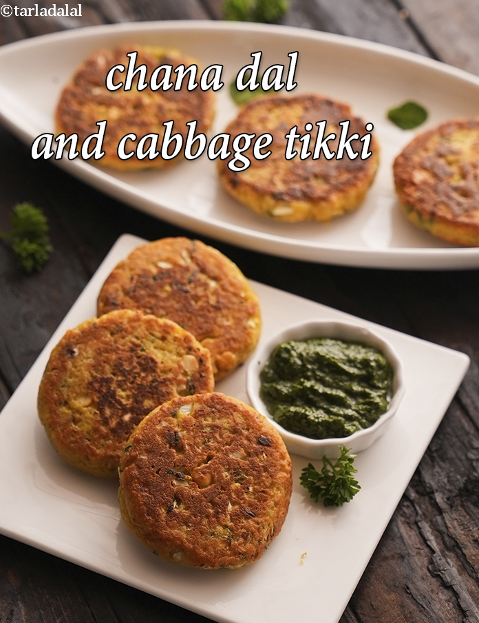 Chana Dal and Cabbage Tikki