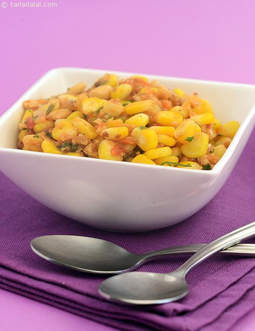 Chatpata Corn, an unusual and excessively tasty combination of finely crushed groundnuts and crunchy corn niblets, cooked to perfection in the microwave. 