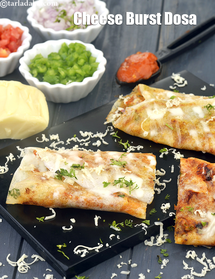 Cheese Burst Dosa Rolls, Indian Cheese Dosa Snack