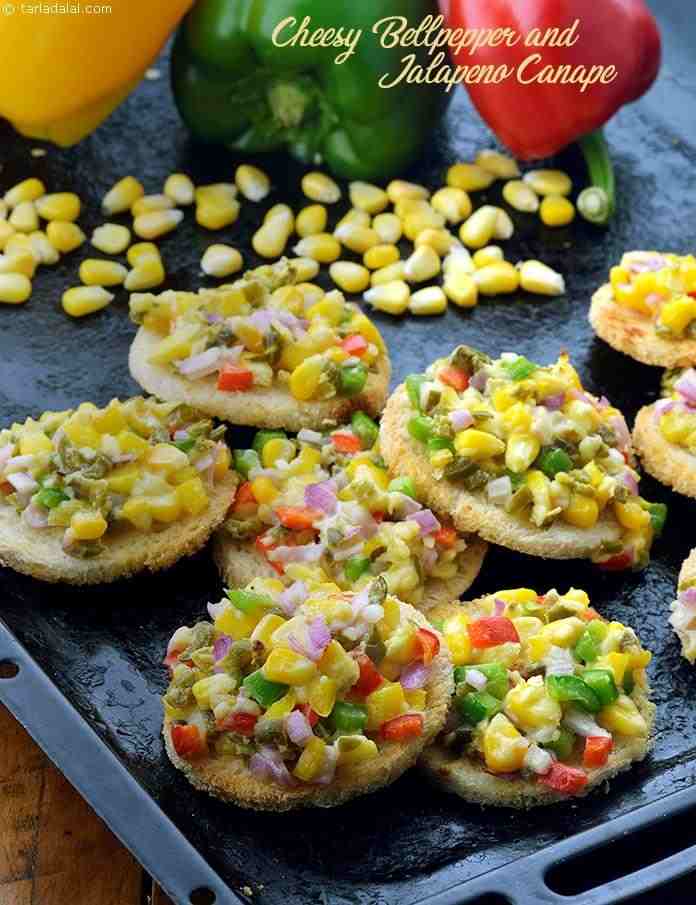 Cheesy Bellpepper and Jalapeno Canape