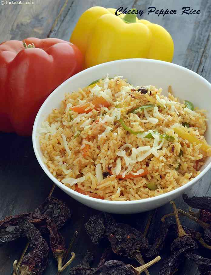 Cheesy Pepper Rice, Mexican Cheesy Pepper Rice