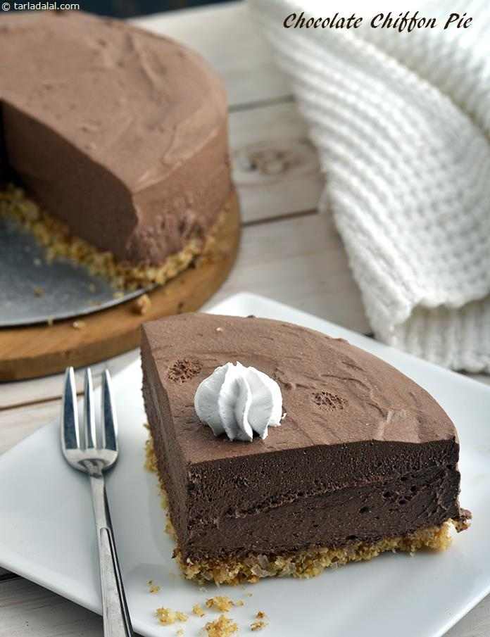 Chocolate Chiffon Pie ( Eggless Desserts Recipe)
