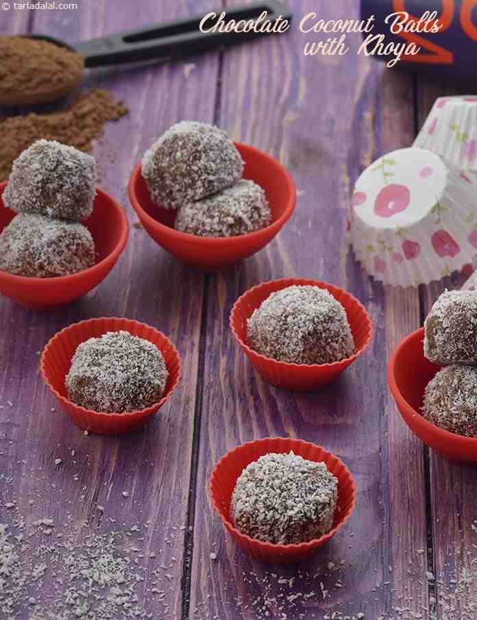 Chocolate Coconut Balls with Khoya