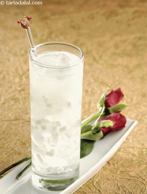 Coconut Kewra Drink, fresh coconut water and coconut meat with a floral kewra flavour.