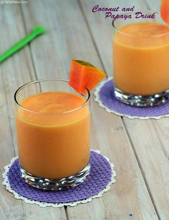 Coconut and Papaya Drink s a soothing fruit drink that is ideal for a hot summer’s day! the combination of coconut milk and papaya makes this a cooling drink that is very pleasant to taste and soothes the stomach. 