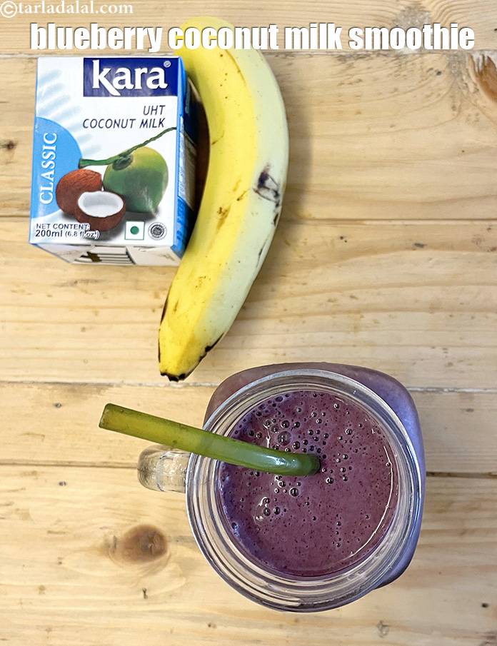 Coconut Blueberry Smoothie, Low- Carb Smoothie