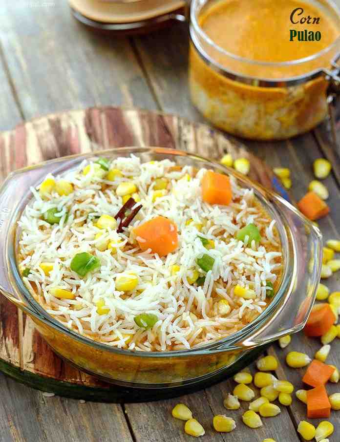 Layers of rice, cooked along with corn, carrot, capsicum and a few simple spices, baking the arrangement in an aluminium foil wrapper gives a special touch to the pulao.