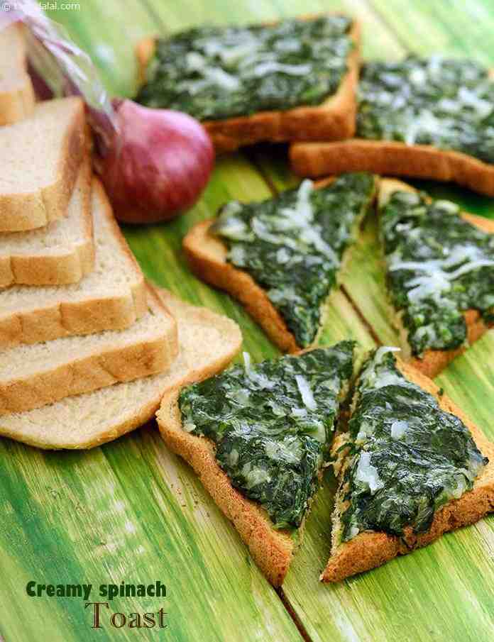 A classic breakfast option to prepare on days when you have half an hour to spare. For those who find bread dry and slow to ingest without oodles of butter or cheese, the creamy and moist spinach filling provides a low-cal alternative.