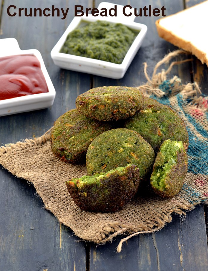 Crunchy Bread Cutlet, Indian Style Vegetable and Bread Cutlet