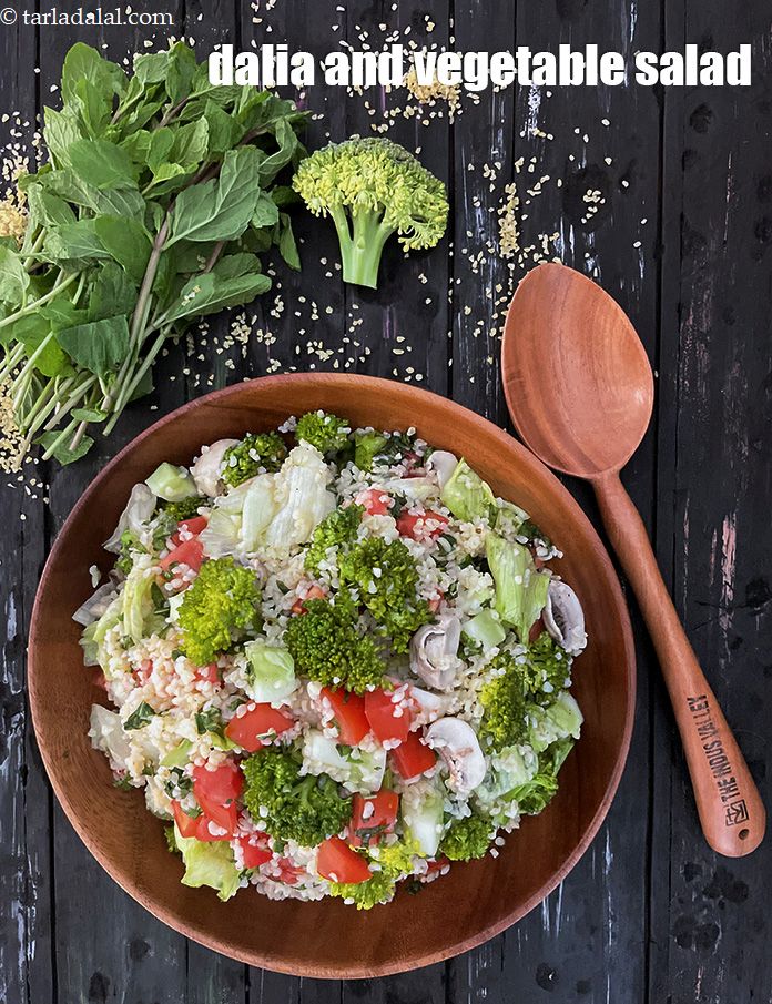 Dalia Vegetable Salad, Healthy Indian Broken Wheat Salad