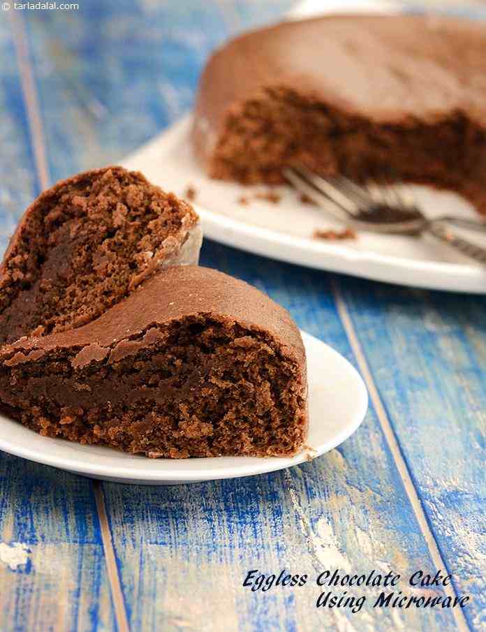 A variation of the curd-based eggless chocolate cake recipe that can be made easily using the microwave oven.