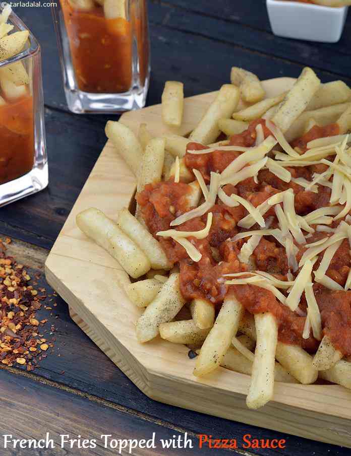 French Fries Topped with Pizza Sauce