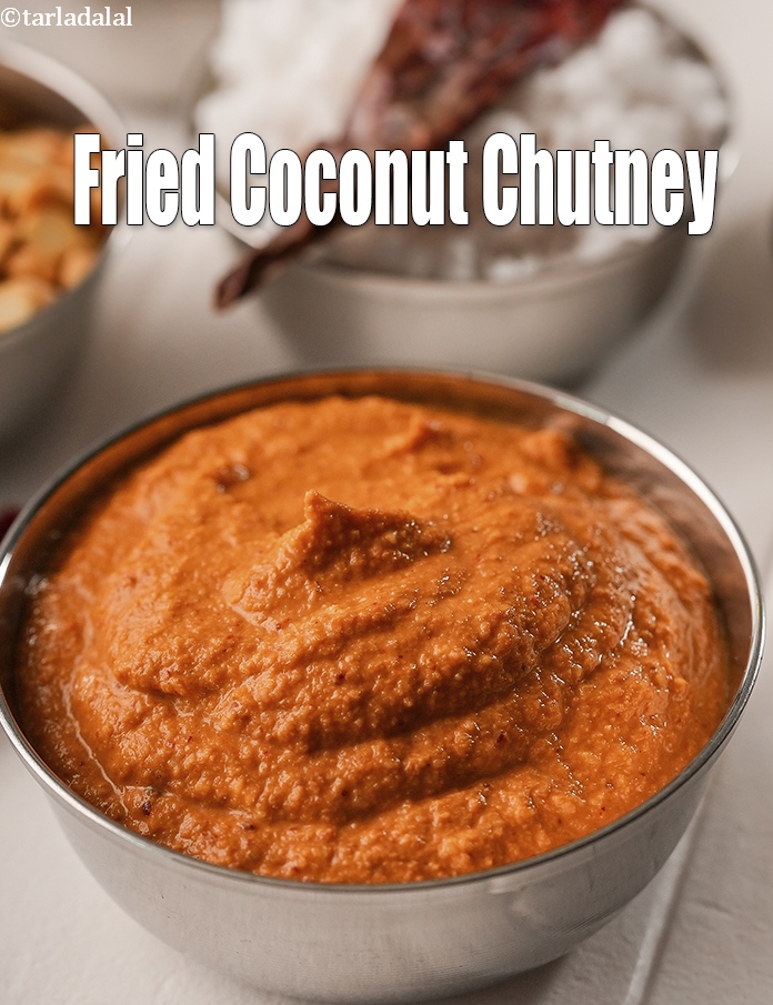 Fried Coconut Chutney, South Indian Recipe