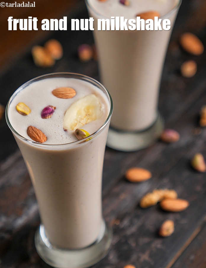 Fruit and Nut Milkshake, Protein Rich Recipe