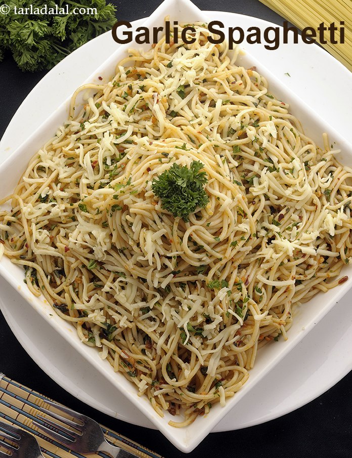 Garlic Spaghetti, Indian Style Garlic Pasta