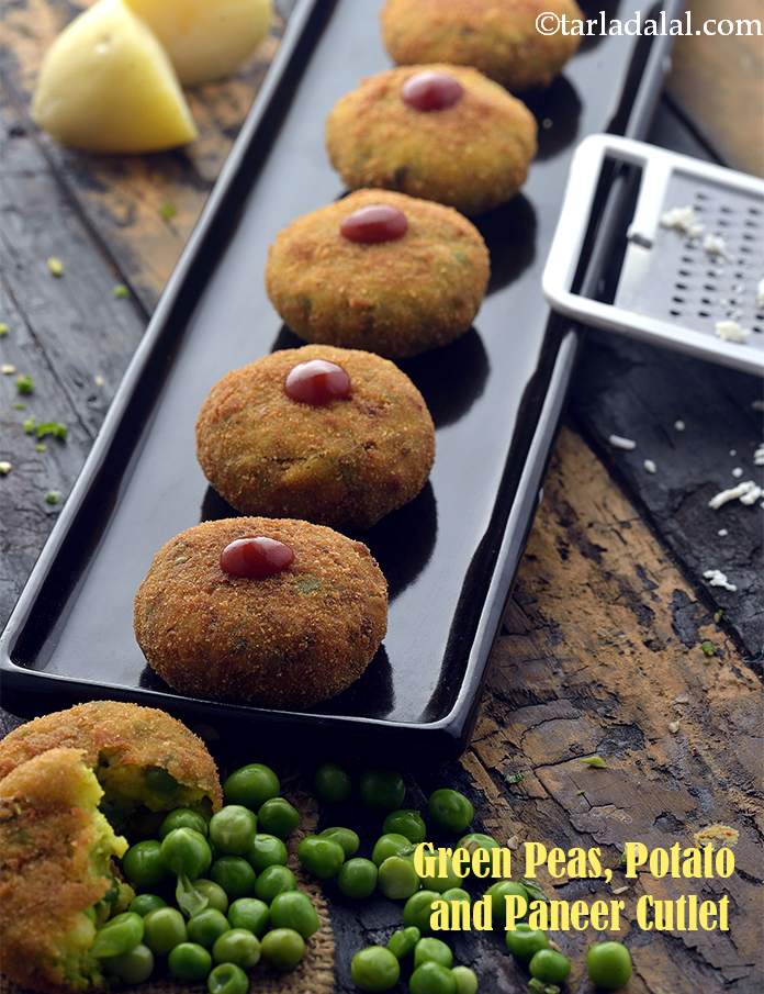 Green Peas, Potato and Paneer Cutlet