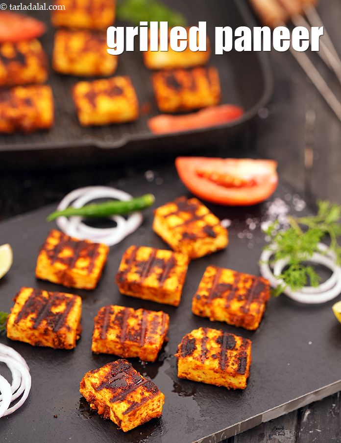 Grilled Paneer with Spicy Pepper Garlic Sauce