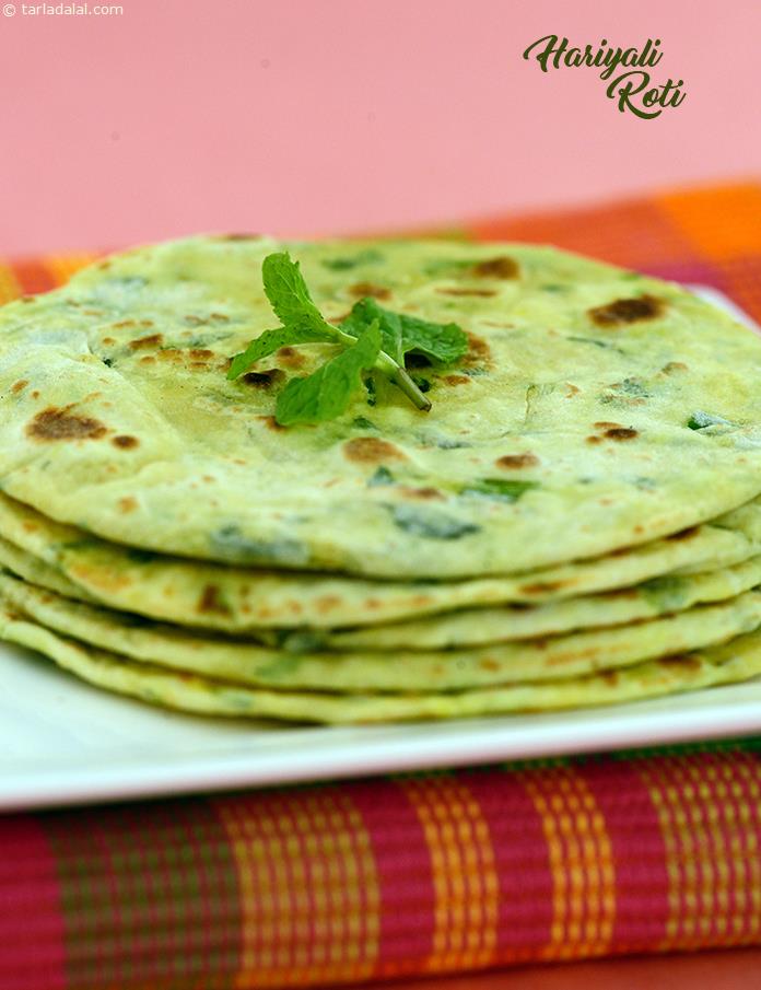 Hariyali Roti, the unique combination of flours and milk in this dough gives it a wonderful texture, while the greens make the roti not just vibrant but toothsome too.