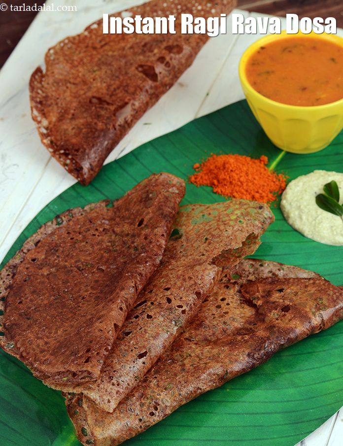 Instant Ragi Rava Dosa