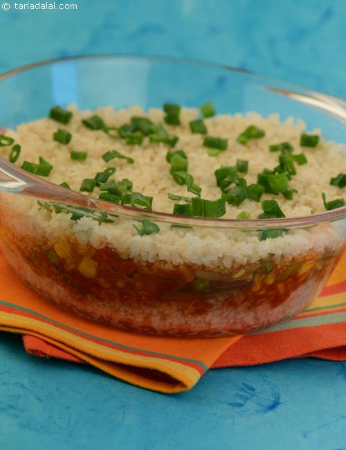Jalfrazie Layered Brown Rice (zero Oil, Low Calorie and Diabetic)