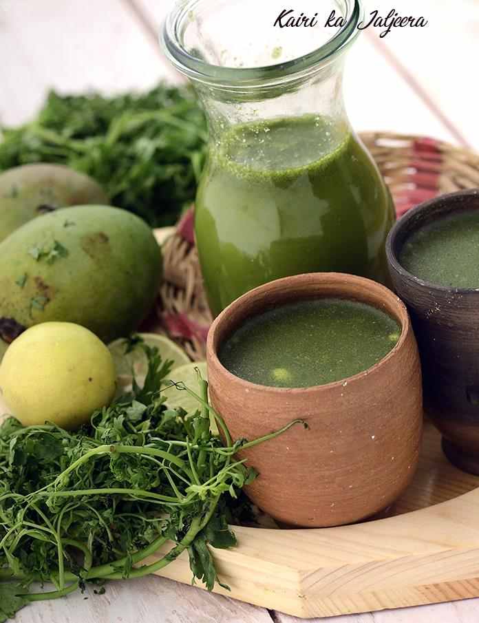 Made with raw mangoes, coriander, mint and spice powders, this Kairi ka Jaljeera tastes similar to pani puri ka pani, and is absolutely refreshing when served chilled.