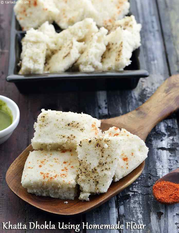 Khatta Dhokla Using Homemade Flour